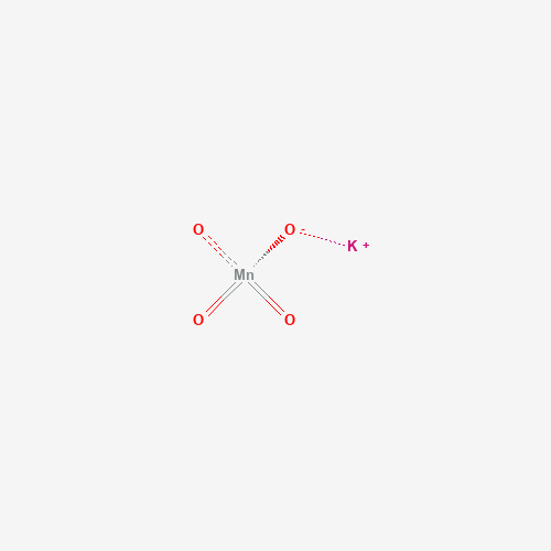 Szkielet 2D Potassium permanganate (CAS 7722-64-7), CAS 7722-64-7, wzór KMnO₄