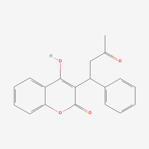 Szkielet 2D Warfarin (CAS 81-81-2), CAS 81-81-2, wzór C19H16O4