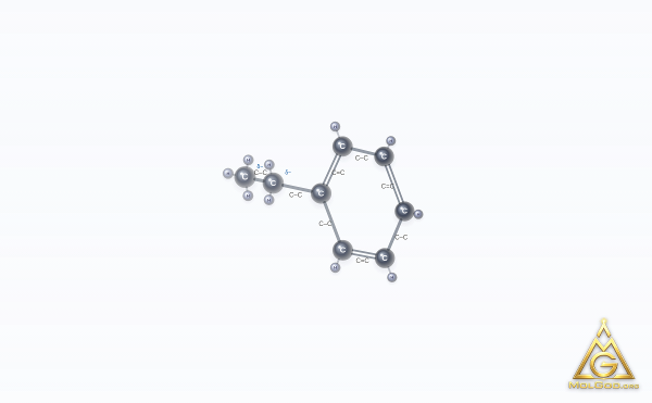 Ethylbenzene (CAS 100-41-4) – 2D structure, MolGod Viewer