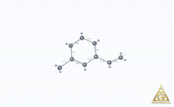 1-Ethenyl-3-methylbenzene (CAS 100-80-1) – 2D structure, MolGod Viewer