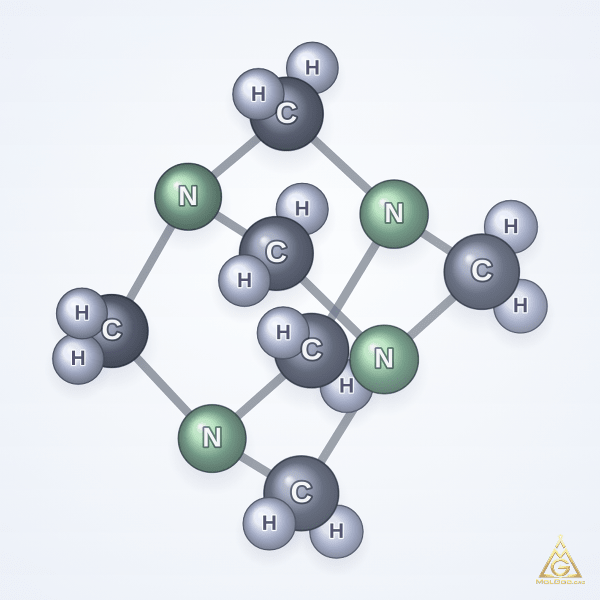 Hexamethylenetetramine (CAS 100-97-0) – 二维结构, MolGod Viewer