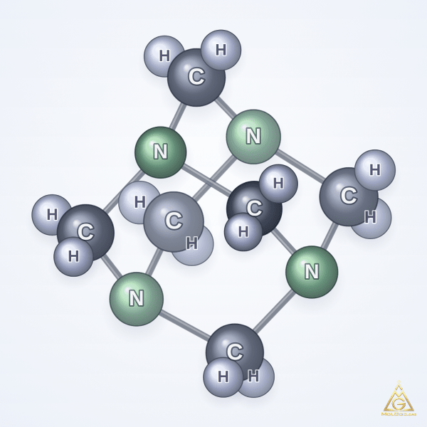 Hexamethylenetetramine (CAS 100-97-0) – 3D球棍模型, MolGod Viewer