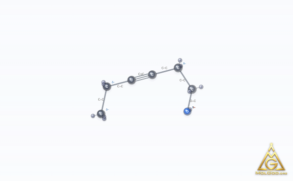 3-Hexyn-1-ol (CAS 1002-28-4) – 2D structure, MolGod Viewer