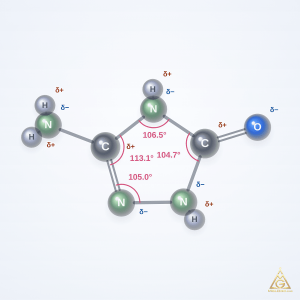 5-Amino-1,2-dihydro-3H-1,2,4-triazol-3-one (CAS 1003-35-6) – ball-and-stick 3D model, MolGod Viewer