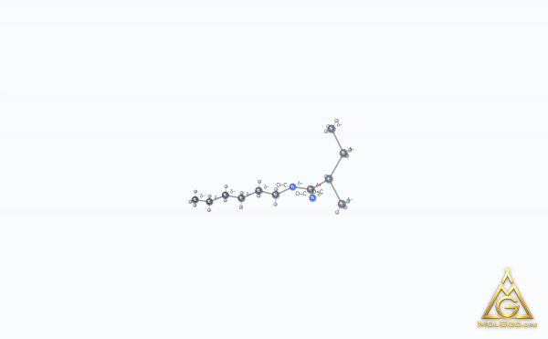 Hexyl 2-methylbutyrate (CAS 10032-15-2) – 2D structure, MolGod Viewer