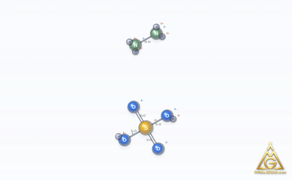 Hydrazine Sulfate (CAS 10034-93-2) – ball-and-stick 3D model, MolGod Viewer