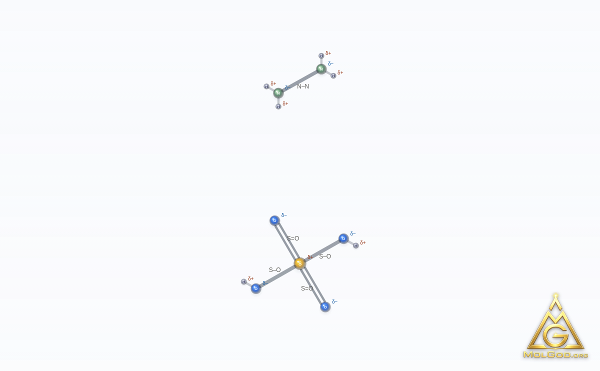 Hydrazine Sulfate (CAS 10034-93-2) – skeletal 3D model, MolGod Viewer