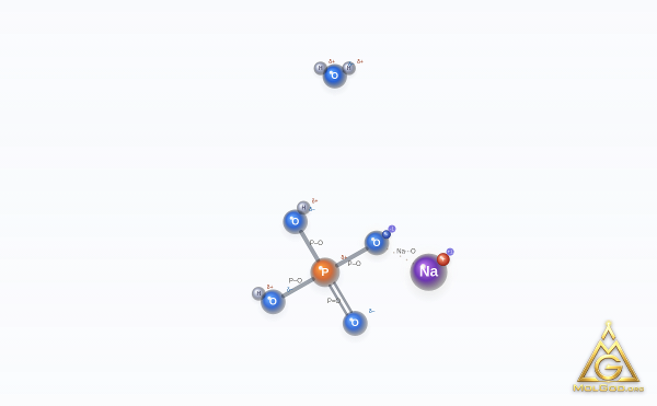Sodium Phosphate, Monobasic, Monohydrate (CAS 10049-21-5) – 2D structure, MolGod Viewer