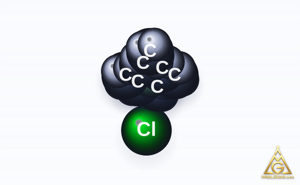 Triethylmethylammonium chloride (CAS 10052-47-8) – space-filling 3D model, MolGod Viewer