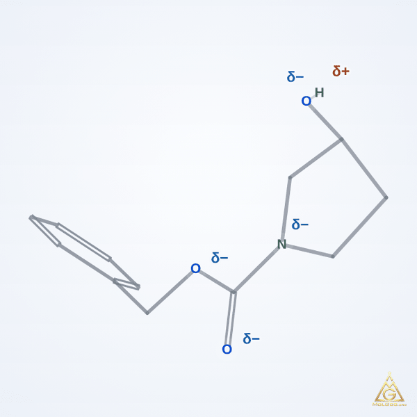 (R)-(-)-1-CBZ-3-pyrrolidinol (CAS 100858-33-1) – skeletal 3D model, MolGod Viewer