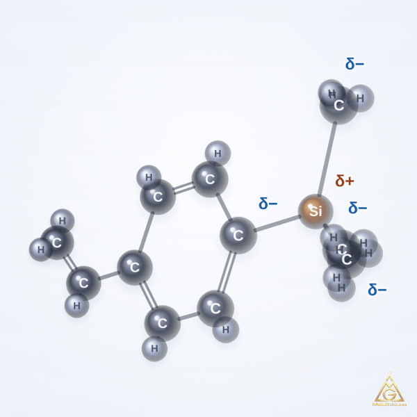 Trimethyl(4-vinylphenyl)silane (CAS 1009-43-4) – 2D structure, MolGod Viewer