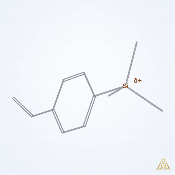 Trimethyl(4-vinylphenyl)silane (CAS 1009-43-4) – skeletal 3D model, MolGod Viewer