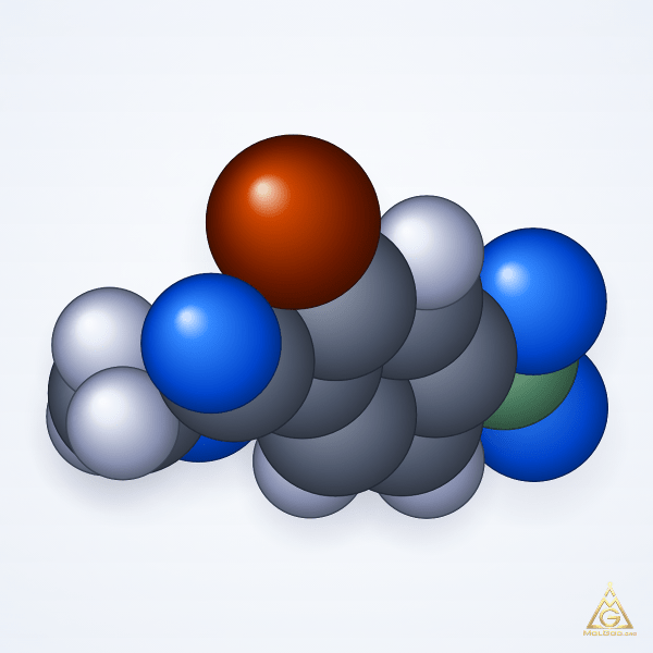 Methyl 2-Bromo-4-nitrobenzoate (CAS 100959-22-6) – space-filling 3D model, MolGod Viewer