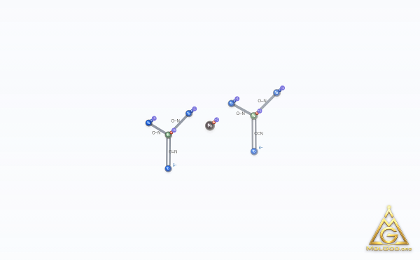 Lead nitrate (CAS 10099-74-8) – skeletal 3D model, MolGod Viewer