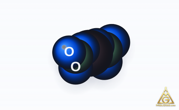Lead nitrate (CAS 10099-74-8) – space-filling 3D model, MolGod Viewer
