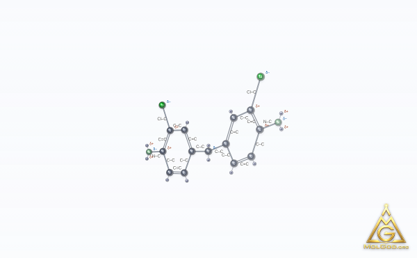 3,3'-Dichloro-4,4'-Diaminodiphenylmethane (CAS 101-14-4) – 2D structure, MolGod Viewer