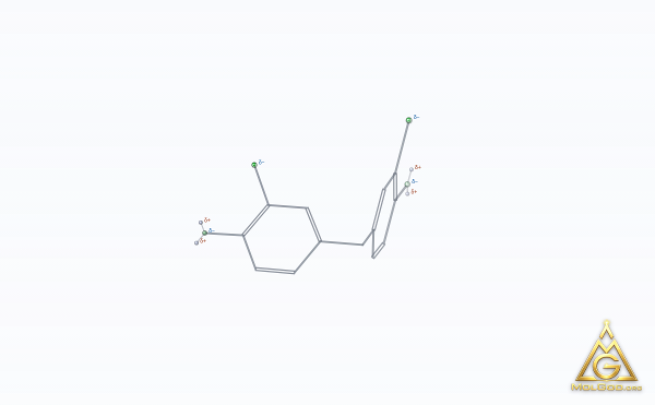 3,3'-Dichloro-4,4'-Diaminodiphenylmethane (CAS 101-14-4) – skeletal 3D model, MolGod Viewer