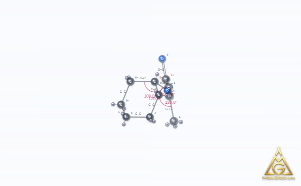 Cyclohexyl methacrylate (CAS 101-43-9) – ball-and-stick 3D model, MolGod Viewer