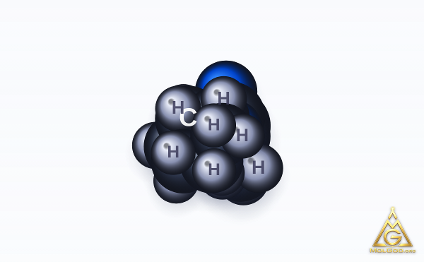 Cyclohexyl methacrylate (CAS 101-43-9) – space-filling 3D model, MolGod Viewer