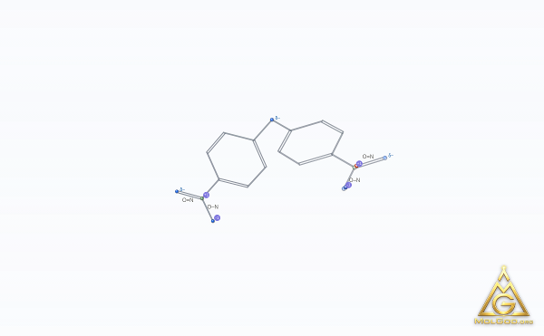 1,1'-Oxybis(4-nitrobenzene) (CAS 101-63-3) – skeletal 3D model, MolGod Viewer