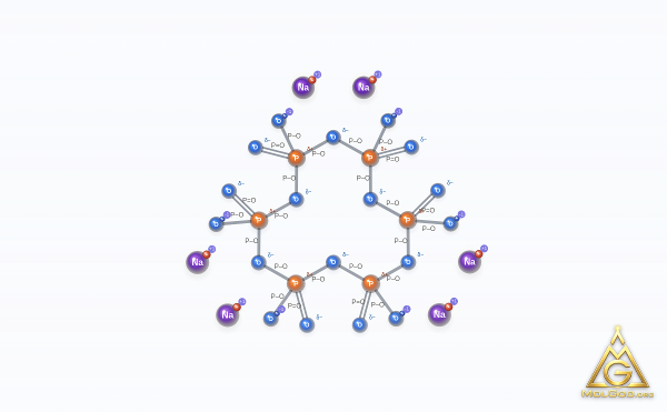 Hexasodium hexametaphosphate (CAS 10124-56-8) – 2D structure, MolGod Viewer