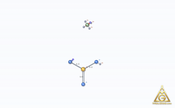 Ammonium Bisulfite (CAS 10192-30-0) – skeletal 3D model, MolGod Viewer