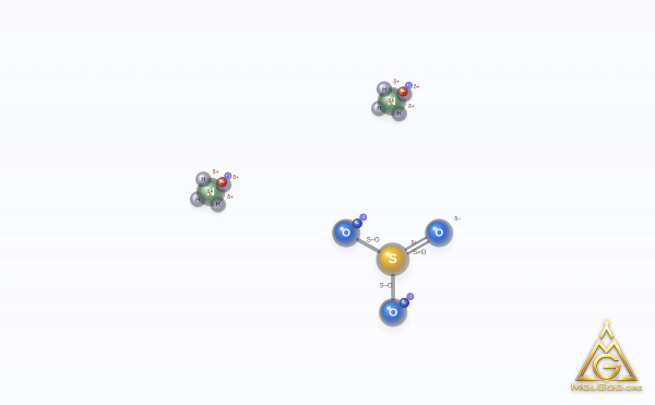 Ammonium Sulfite (CAS 10196-04-0) – ball-and-stick 3D model, MolGod Viewer