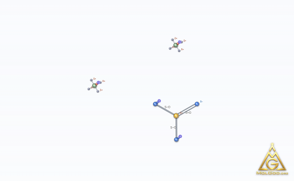 Ammonium Sulfite (CAS 10196-04-0) – skeletal 3D model, MolGod Viewer