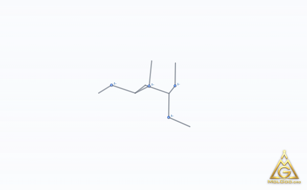 Tetramethoxypropane (CAS 102-52-3) – skeletal 3D model, MolGod Viewer