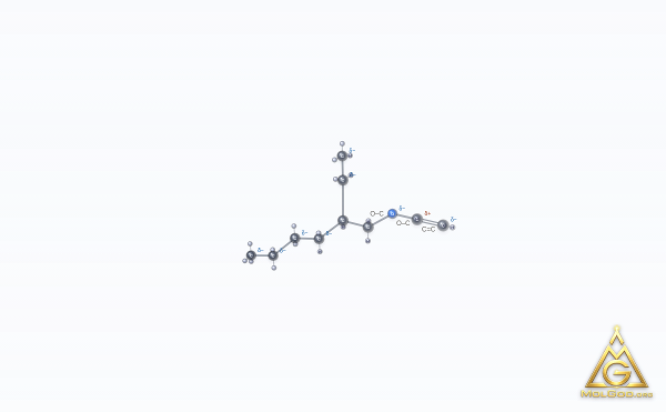 2-Ethylhexyl vinyl ether (CAS 103-44-6) – 2D structure, MolGod Viewer