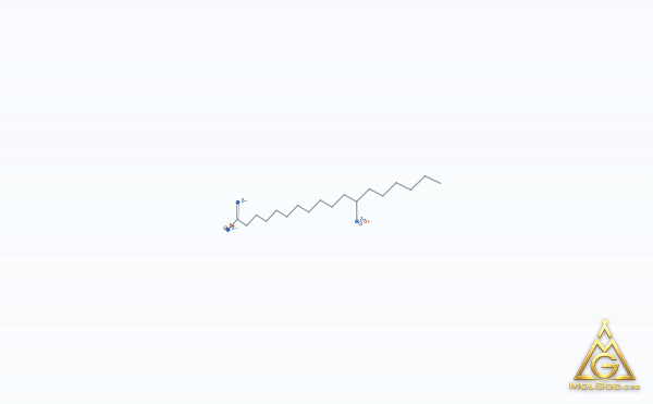 12-Hydroxystearic acid (CAS 106-14-9) – skeletal 3D model, MolGod Viewer