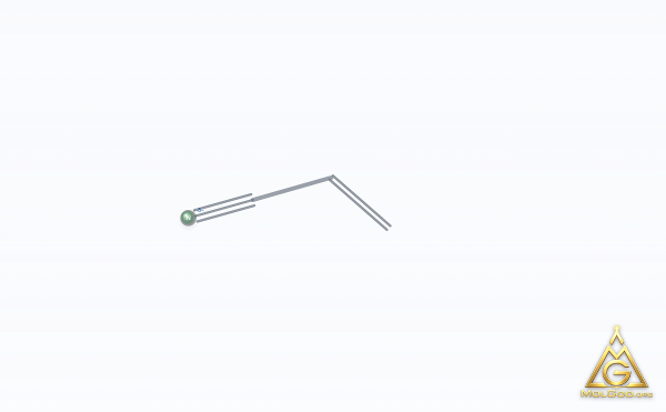 Acrylonitrile (CAS 107-13-1) – skeletal 3D model, MolGod Viewer