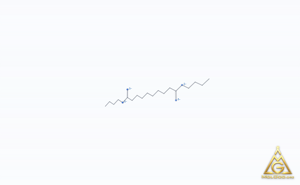 Dibutyl Sebacate (CAS 109-43-3) – skeletal 3D model, MolGod Viewer