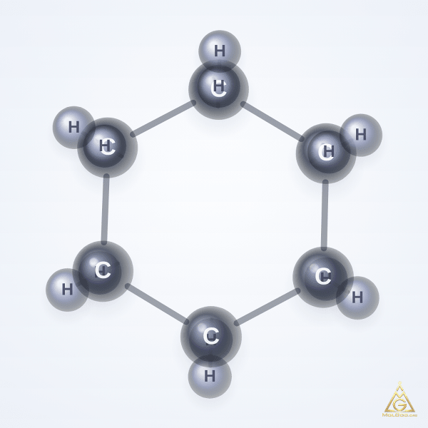 Cyclohexane (CAS 110-82-7) – 2D structure, MolGod Viewer