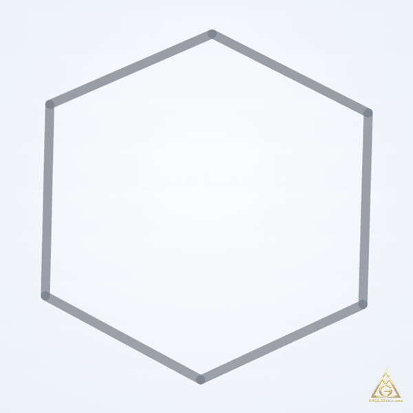 Cyclohexane (CAS 110-82-7) – skeletal 3D model, MolGod Viewer