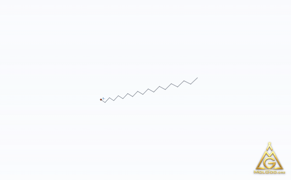 1-Bromooctadecane (CAS 112-89-0) – skeletal 3D model, MolGod Viewer