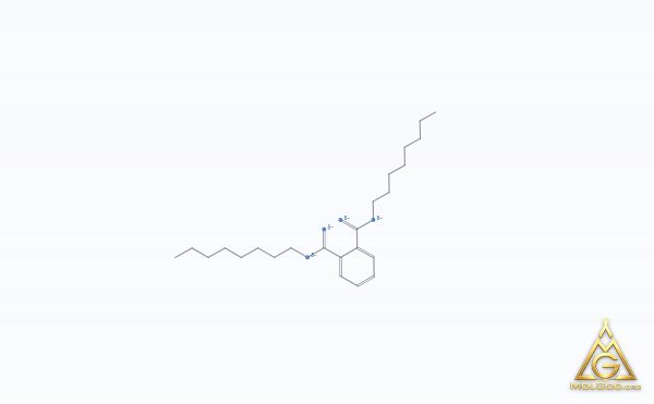 di-N-Octyl Phthalate (CAS 117-84-0) – skeletal 3D model, MolGod Viewer