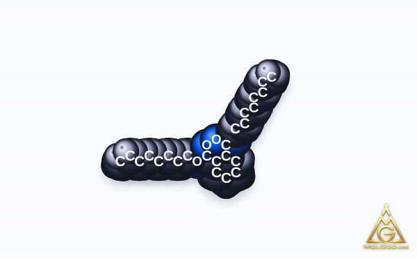 di-N-Octyl Phthalate (CAS 117-84-0) – space-filling 3D model, MolGod Viewer