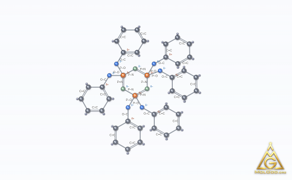 Hexaphenoxycyclotriphosphazene (CAS 1184-10-7) – 2D structure, MolGod Viewer