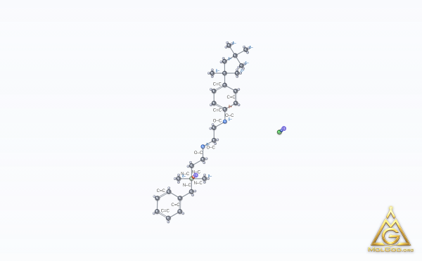 Benzethonium Chloride (CAS 121-54-0) – 2D structure, MolGod Viewer