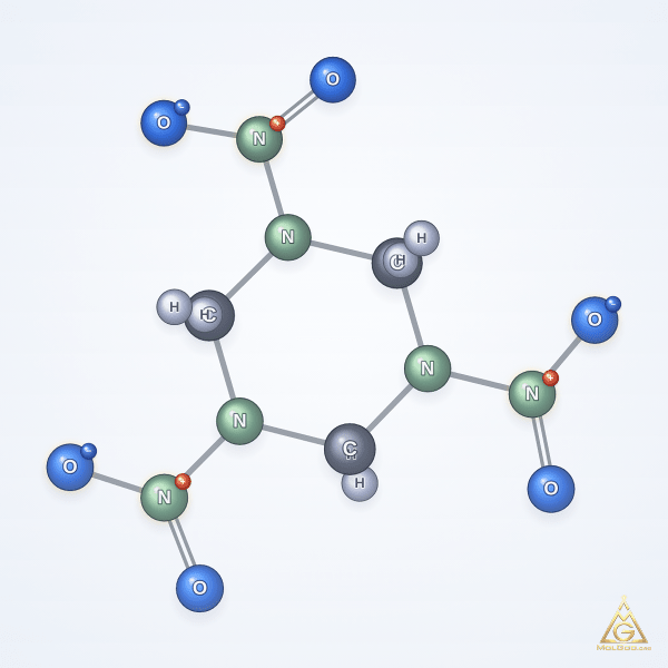 Cyclonite (CAS 121-82-4) – 2D structure, MolGod Viewer
