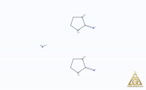 2-Imidazolidinone, hydrate (2:1) (CAS 121325-67-5) – skeletal 3D model, MolGod Viewer