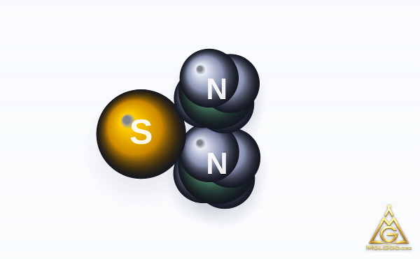 Ammonium sulfide (CAS 12135-76-1) – space-filling 3D model, MolGod Viewer