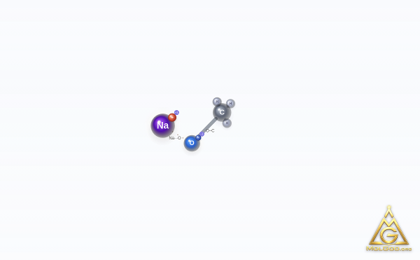 Sodium Methoxide (CAS 124-41-4) – skeletal 3D model, MolGod Viewer
