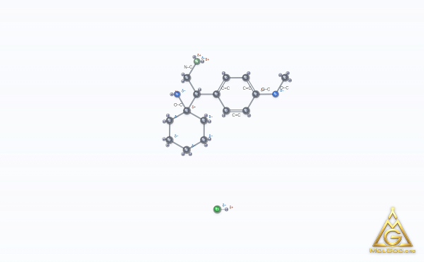 N,N-Didesmethylvenlafaxine hydrochloride (CAS 130198-05-9) – 2D structure, MolGod Viewer