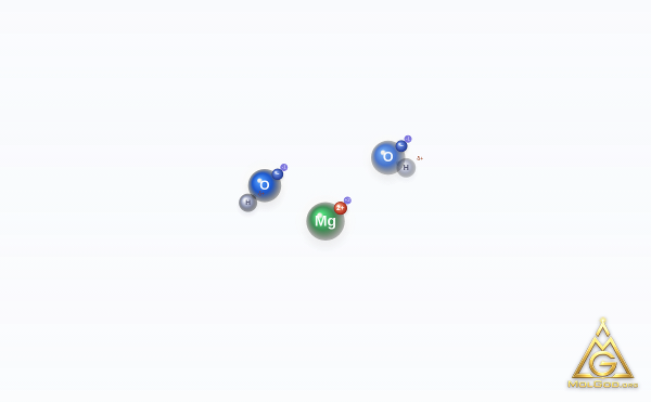 Magnesium Hydroxide (CAS 1309-42-8) – skeletal 3D model, MolGod Viewer
