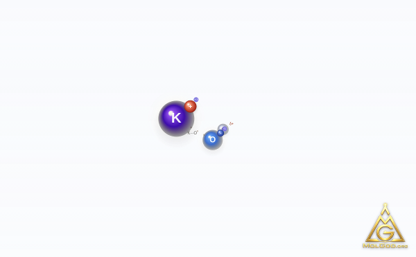 Potassium Hydroxide (CAS 1310-58-3) – skeletal 3D model, MolGod Viewer