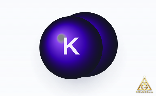 Potassium Sulfide (CAS 1312-73-8) – modèle compact (projection plane), MolGod Viewer