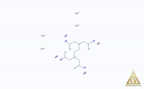 Edetate sodium tetrahydrate (CAS 13235-36-4) – skeletal 3D model, MolGod Viewer