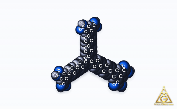 5'''-(3'',5''-Dicarboxy[1,1':4',1''-terphenyl]-4-YL)[1,1':4',1'':4'',1''':3''',1'''':4'''',1''''':4''''',1''''''-septiphenyl]-3,3'''''',5,5''''''-tetracarboxylic acid (CAS 1333127-74-4) – space-filling 3D model, MolGod Viewer